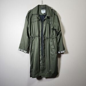 Noisy may long oversized trench coat color military green size small